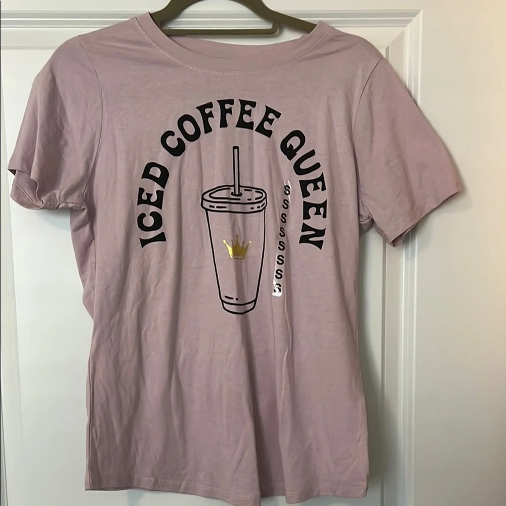 Graphic Coffee Queen Tee - Pink mauve